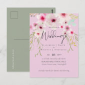 Blush Pink Sage Floral Weddenschap budget Briefkaart (Voorkant / Achterkant)