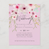 Blush Pink Sage Floral Weddenschap budget Briefkaart (Voorkant)