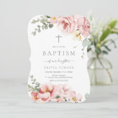 Blush Pink & Sage Green Bloemendoop Kaart (Staand voorkant)