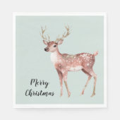 Blush Pink Sage Green Christmas Deer Servet (Voorkant)