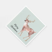 Blush Pink Sage Green Christmas Deer Servet (Hoek)