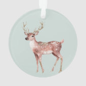 Blush Pink Sage Green Deer Kerstboom Ornament (achterkant)