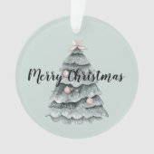 Blush Pink Sage Green Deer Kerstboom Ornament (voorkant)