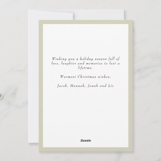 Blush Pink & Sage Green Plaid 3 Foto Kerstmis Feestdagenkaart