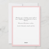 Blush Pink & Sage Green Plaid Photo Christmas Feestdagenkaart (Achterkant)