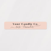 Blush Pink Sage Green Skinny Minimal Candle Label (Design 1)
