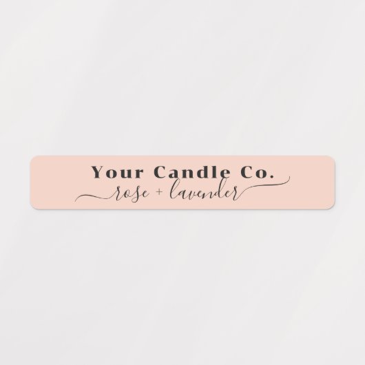 Blush Pink Sage Green Skinny Minimal Candle Label (Design 1)