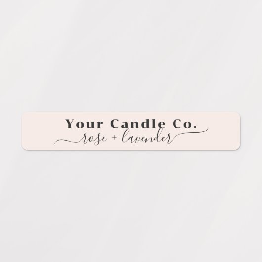Blush Pink Sage Green Skinny Minimal Candle Label (Design 2)