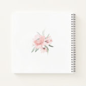Blush Pink Sage Green Waterverf Rozen Gastboek Notitieboek (Achterkant)