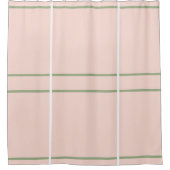 Blush Pink Sage Groen Wit Geometrisch Douchegordijn (Voorkant)