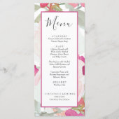 Blush Pink Sage Waterverf Bloemen Huwelijk Menu (Voorkant)