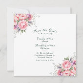 Blush Pink Sage Waterverf Floral Save the Date (Voorkant)