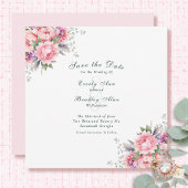 Blush Pink Sage Waterverf Floral Save the Date