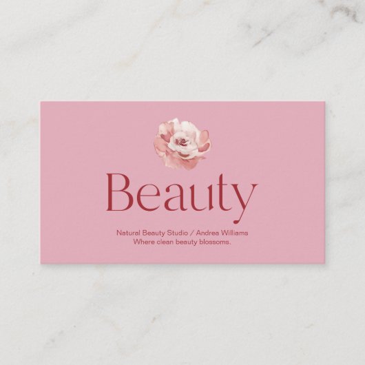 Blush Pink Salon Beauty Business Card Visitekaartje (Voorkant)