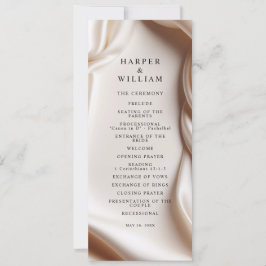 Blush Pink Satin Elegance Wedding Program Kaart