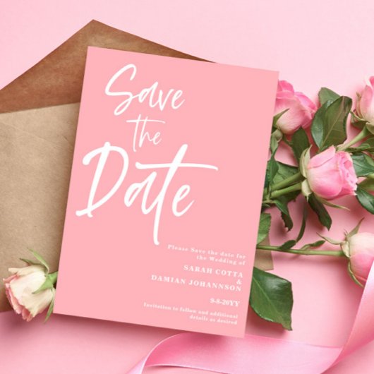 Blush Pink Save the date Kaart