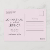 Blush Pink Save the Date Photo Calendar Briefkaart (Achterkant)
