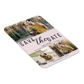 Blush Pink Save the Date Wedding 3 foto's Magneet (Rechterzijde)