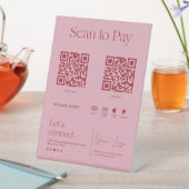 Blush Pink Scan om te betalen Reclamebord Met Voetstuk (Insitu)