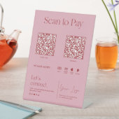 Blush Pink Scan om te betalen Reclamebord Met Voetstuk (Insitu)