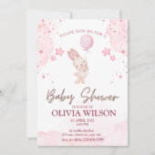 Blush Pink Schattige Bunny Waterverf Baby shower Kaart (Voorkant)
