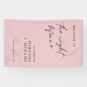 Blush Pink Schattige Welkom op de avond ervoor Spandoek (Horizontaal)