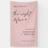 Blush Pink Schattige Welkom op de avond ervoor Spandoek (Verticaal)