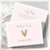 Blush Pink Script | Bloemenmeisje-voorstel Kaart