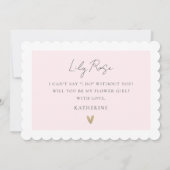 Blush Pink Script | Bloemenmeisje-voorstel Kaart (Achterkant)