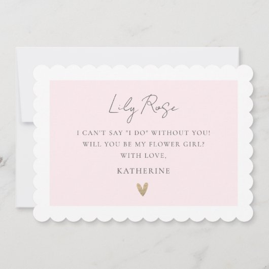Blush Pink Script | Bloemenmeisje-voorstel Kaart (Achterkant)