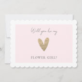Blush Pink Script | Bloemenmeisje-voorstel Kaart (Voorkant)