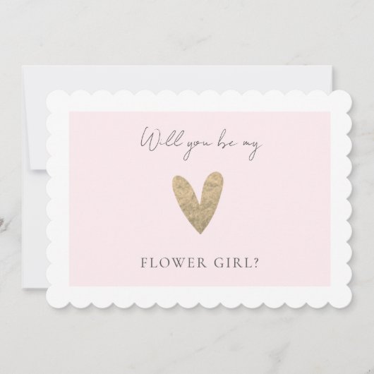 Blush Pink Script | Bloemenmeisje-voorstel Kaart (Voorkant)