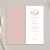 Blush Pink Script Classic Wedding Dinner Menu