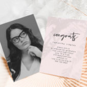 Blush Pink Script Foto Afstudeerfeest Kaart