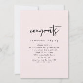 Blush Pink Script Foto Afstudeerfeest Kaart (Voorkant)