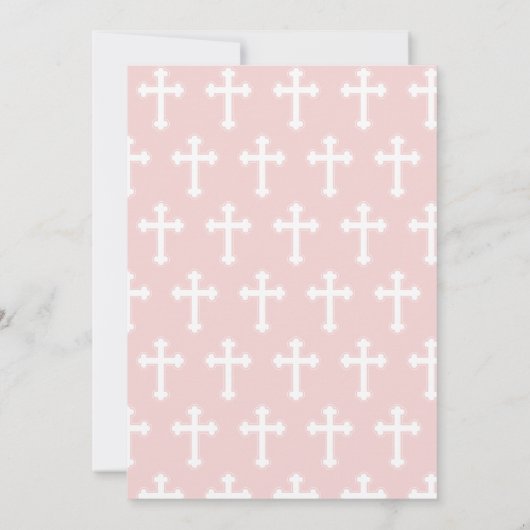 Blush Pink Script Foto Baptême Kaart (Achterkant)