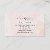 Blush Pink Script Kalligrafie Nail Artist Visitekaartje (Achterkant)
