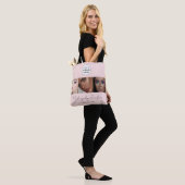 Blush Pink Script Logo Foto Make-up Studio Tote Bag (Op model)