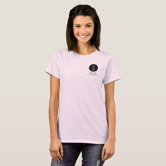 Blush Pink Script Logo Makeup Staff  T-shirt (Voorkant volledig)