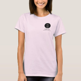 Blush Pink Script Logo Makeup Staff  T-shirt