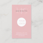 Blush Pink Script Logo Modern Visitekaartje (Achterkant)