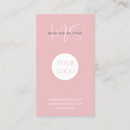 Blush Pink Script Logo Modern Visitekaartje