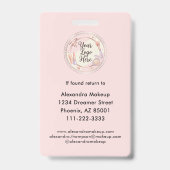Blush Pink Script Logo Photo Badge (Achterkant)