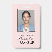 Blush Pink Script Logo Photo Badge (Voorzijde)