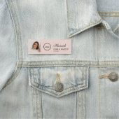 Blush Pink Script Logo Photo Hair Makeup Naamplaatje (In situ)