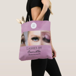 Blush Pink Script Logo Photo Lash Studio Tote Bag