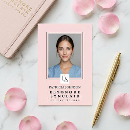 Blush Pink Script Logo Photo Lashes Studio Badge