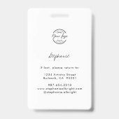 Blush Pink Script Logo Photo Lashes Studio Badge (Achterkant)