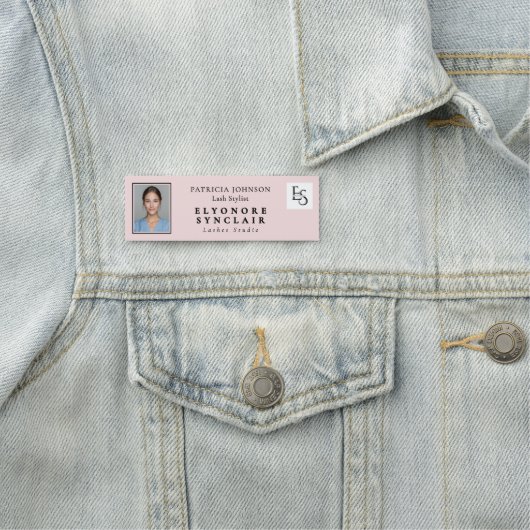 Blush Pink Script Logo Photo Lashes Studio Naamplaatje (In situ)