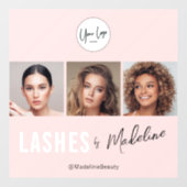 Blush Pink Script Logo Photo Lashes Studio Raamsticker (Vel)